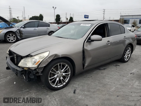 2007 Infiniti G35 Journey with VIN JNKBV61E07M713991, listed as a Copart auction lot 76395314 with 226,971 mi miles and Salvage Title. Bid and sale history available at DreamBid. Image 1.