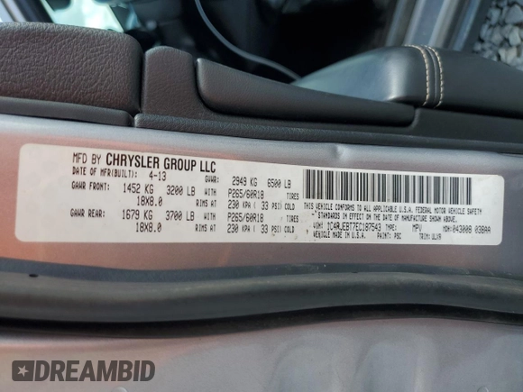 2014 Jeep Grand Cherokee Limited with VIN 1C4RJEBT7EC187543, listed as a Copart auction lot 51780935 with 191,617 mi miles and Clean Title. Bid and sale history available at DreamBid. Image 13.