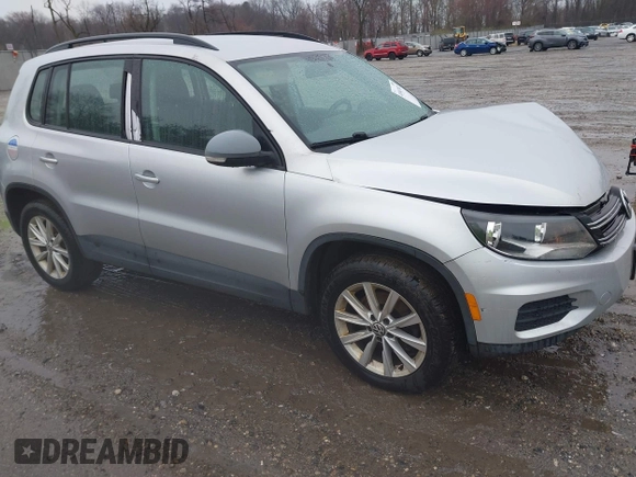 2017 Volkswagen Tiguan S with VIN WVGBV7AX4HK051172, listed as a IAAI auction lot 41843182 with 160,010 mi miles and . Bid and sale history available at DreamBid. Image 1.
