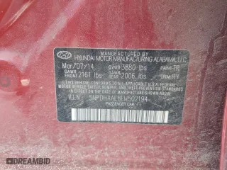 2014 Hyundai Elantra Limited with VIN 5NPDH4AE8EH502194, listed as a Copart auction lot 89199645 with 148,366 mi miles and Salvage Title. Bid and sale history available at carsss.com. Image 15.