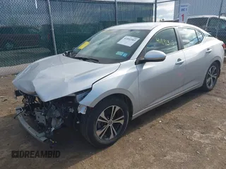 2020 Nissan Sentra SV with VIN 3N1AB8CV2LY286323, listed as a IAAI auction lot 41892303 with 46,831 mi miles. Bid and sale history available at carsss.com. Image 2.