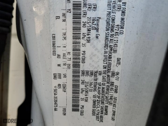 2012 Ford Focus SE with VIN 1FAHP3F2XCL179357, listed as a Copart auction lot 48151365 with 0 mi miles and Salvage Title. Bid and sale history available at carsss.com. Image 12.