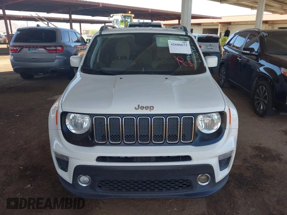 2020 Jeep Renegade Latitude with VIN ZACNJABB7LPL10827, listed as a IAAI auction lot 42606672 with 149,110 mi miles and . Bid and sale history available at DreamBid. Image 12.