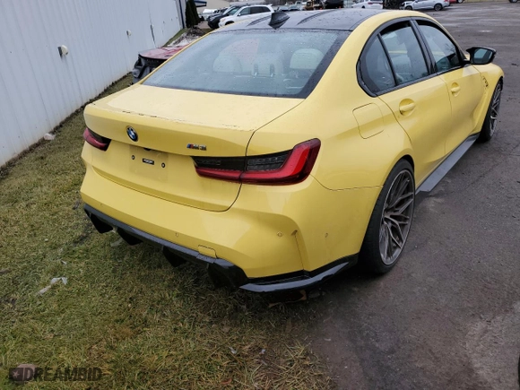 2022 BMW M3 with VIN WBS53AY01NFM30642, listed as a Copart auction lot 85710584 with 0 mi miles and Salvage Title. Bid and sale history available at carsss.com. Image 3.