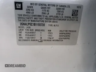 2011 Chevrolet Equinox 2LT z VIN 2GNALPEC1B1155730, wystawiony jako Copart lot #79115644 z przebiegiem 125 708 mil mil oraz Nie do naprawy • Non repairable. Historia ofert i sprzedaży dostępna na DreamBid. Obrazek 14.