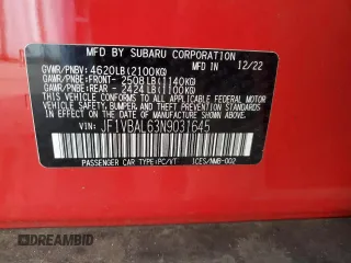 2022 Subaru WRX Limited с VIN JF1VBAL63N9031645, выставлен на аукционе Copart как лот 64770975 с пробегом 10 655 миль миль и Списание • Salvage title. История ставок и продаж доступна на DreamBid. Изображение 13.