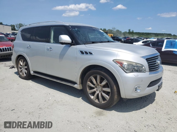 2013 Infiniti QX56 with VIN JN8AZ2NEXD9060240, listed as a Copart auction lot 61932725 with 165,327 mi miles and Clean title. Bid and sale history available at DreamBid. Image 4.