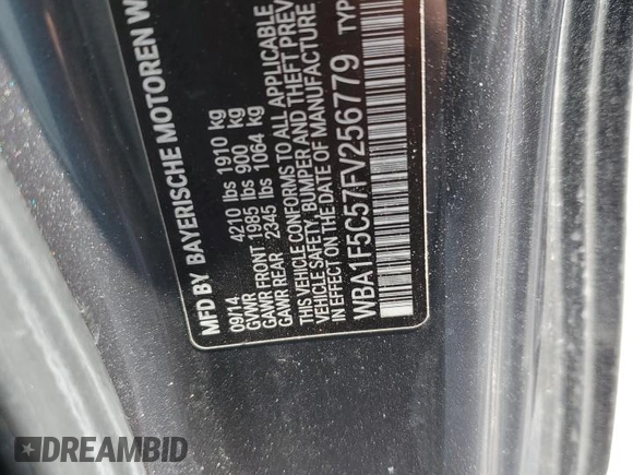 2015 BMW 2 Series 228i with VIN WBA1F5C57FV256779, listed as a Copart auction lot 49162474 with 69,078 mi miles and Salvage Title. Bid and sale history available at carsss.com. Image 12.