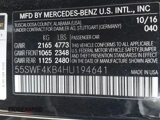 2017 Mercedes-Benz C 300 с VIN 55SWF4KB4HU194641, выставлен на аукционе IAAI как лот 42235717 с пробегом 106 238 миль миль и . История ставок и продаж доступна на DreamBid. Изображение 9.