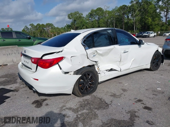 2015 Infiniti Q50 Premium z VIN JN1BV7AR5FM415612, wystawiony jako IAAI lot #41726943 z przebiegiem 120 534 mil mil oraz . Historia ofert i sprzedaży dostępna na DreamBid. Obrazek 4.
