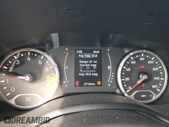 2018 Jeep Renegade Altitude with VIN ZACCJBBH4JPH29641, listed as a Copart auction lot 60641395 with 57,104 mi miles and Salvage title. Bid and sale history available at DreamBid. Image 9.