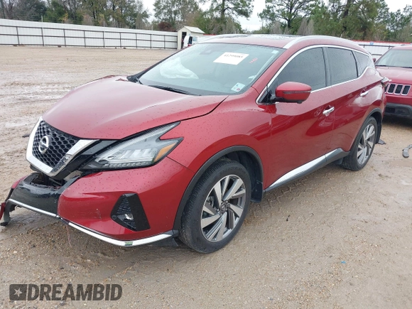 2019 Nissan Murano Platinum with VIN 5N1AZ2MJ0KN152290, listed as a IAAI auction lot 41299085 with 25,668 mi miles and . Bid and sale history available at DreamBid. Image 2.