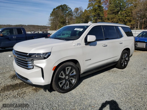 2021 Chevrolet Tahoe High Country with VIN 1GNSKTKLXMR228088, listed as a Copart auction lot 79671804 with 53,997 mi miles and Salvage Title. Bid and sale history available at carsss.com. Image 1.