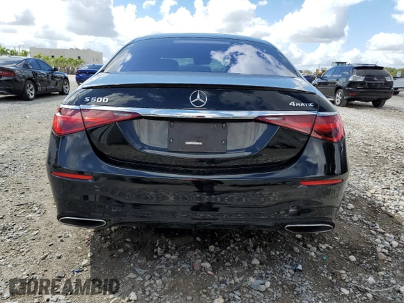 2022 Mercedes-Benz S-Class S 500 with VIN W1K6G6DB0NA148063, listed as a Copart auction lot 46621945 with 54,224 mi miles and Salvage Title. Bid and sale history available at carsss.com. Image 6.