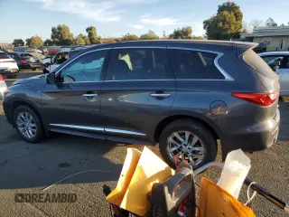 2013 Infiniti JX35 with VIN 5N1AL0MN3DC317773, listed as a Copart auction lot 75810624 with 132,718 mi miles and Salvage Title. Bid and sale history available at carsss.com. Image 2.