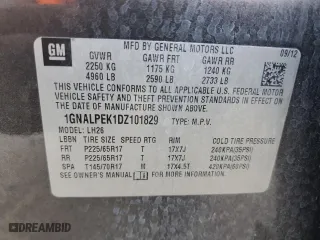 2013 Chevrolet Equinox LT with VIN 1GNALPEK1DZ101829, listed as a Copart auction lot 54609345 with 106,183 mi miles and Clean Title. Bid and sale history available at carsss.com. Image 13.