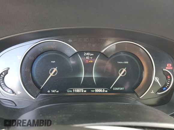 2019 BMW 5 Series 530i with VIN WBAJA5C59KWA58193, listed as a Copart auction lot 44623275 with 115,573 mi miles and Salvage Title. Bid and sale history available at DreamBid. Image 9.
