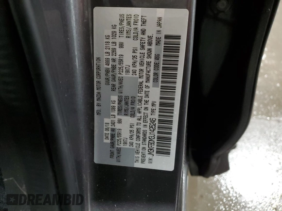 2018 Mazda CX-5 S Premium with VIN JM3KFBDM3J1425246, listed as a Copart auction lot 89319745 with 73,294 mi miles and Salvage Title. Bid and sale history available at DreamBid. Image 14.