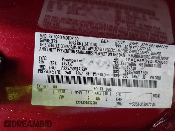 2013 Ford C-Max SEL with VIN 1FADP5BU9DL520640, listed as a IAAI auction lot 41714642 with 81,979 mi miles and . Bid and sale history available at DreamBid. Image 9.