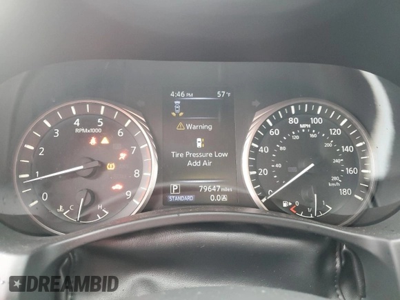 2020 Infiniti Q50 3.0t LUXE with VIN JN1EV7AP3LM203637, listed as a Copart auction lot 48579525 with 79,647 mi miles and Salvage Title. Bid and sale history available at carsss.com. Image 9.
