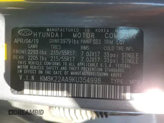 2019 Hyundai Kona SEL with VIN KM8K22AA9KU354998, listed as a Copart auction lot 50656675 with 29,204 mi miles and Salvage Title. Bid and sale history available at carsss.com. Image 13.