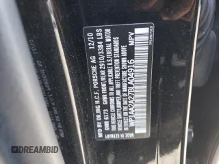 2011 Porsche Cayenne with VIN WP1AA2A27BLA04916, listed as a Copart auction lot 60176585 with Not provided miles and Clean title. Bid and sale history available at DreamBid. Image 12.