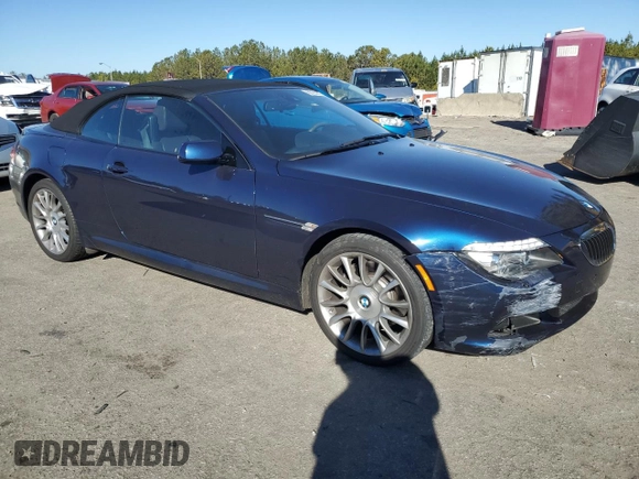 2008 BMW 6 Series 650i with VIN WBAEB53558CX61697, listed as a Copart auction lot 88725845 with 47,181 mi miles and Salvage Title. Bid and sale history available at DreamBid. Image 4.
