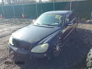 2004 Mercedes-Benz S-Class 5.0L with VIN WDBNG75J24A414813, listed as a IAAI auction lot 41911565 with 999,999 mi miles. Bid and sale history available at carsss.com. Image 2.