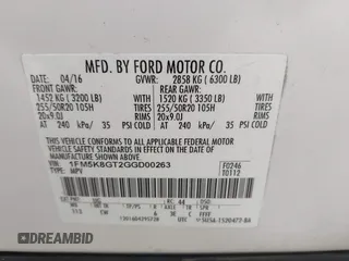 2016 Ford Explorer Sport with VIN 1FM5K8GT2GGD00263, listed as a IAAI auction lot 42341507 with 111,710 mi miles and . Bid and sale history available at DreamBid. Image 9.