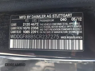 2012 Mercedes-Benz C-Class C 300 Sport with VIN WDDGF8BB5CR237275, listed as a IAAI auction lot 42142360 with 121,531 mi miles. Bid and sale history available at carsss.com. Image 9.