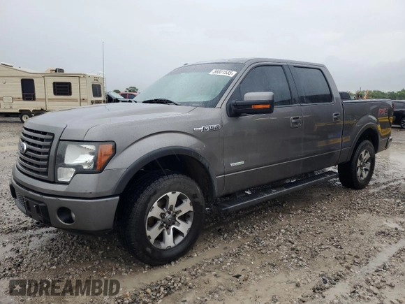2012 Ford F-150 XL with VIN 1FTFW1ETXCFC20538, listed as a Copart auction lot 58801535 with 204,724 mi miles and Salvage title. Bid and sale history available at DreamBid. Image 1.