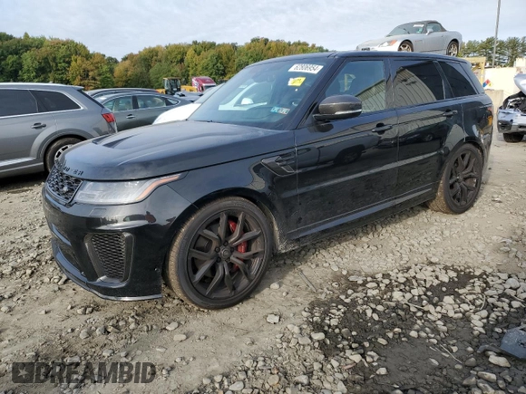 2020 Land Rover Range Rover Sport SVR with VIN SALWZ2RE0LA709321, listed as a Copart auction lot 62806954 with 61,821 mi miles and Salvage Title. Bid and sale history available at carsss.com. Image 1.
