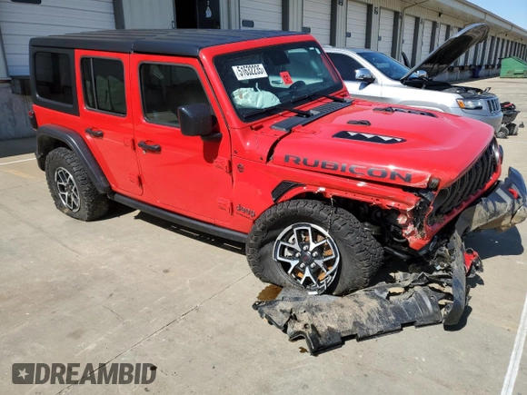 2024 Jeep Wrangler Rubicon z VIN 1C4PJXFG8RW264800, wystawiony jako Copart lot #51632235 z przebiegiem 36 246 mil mil oraz Szkoda całkowita • Salvage title. Historia ofert i sprzedaży dostępna na DreamBid. Obrazek 4.
