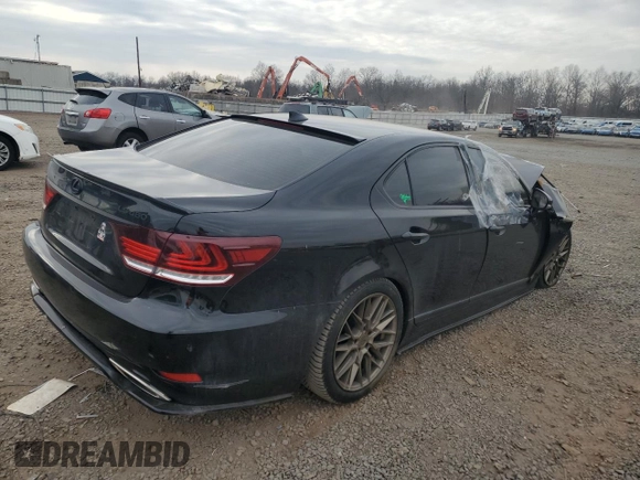 2015 Lexus LS 460 with VIN JTHBL5EF1F5135542, listed as a Copart auction lot 46588805 with Not provided miles and Salvage title. Bid and sale history available at DreamBid. Image 3.