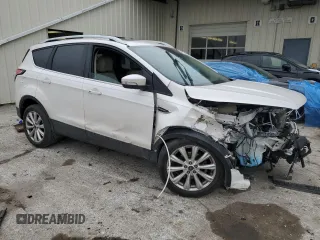 2017 Ford Escape Titanium with VIN 1FMCU0JD1HUE66040, listed as a Copart auction lot 43942665 with 55,484 mi miles and Salvage Title. Bid and sale history available at DreamBid. Image 4.