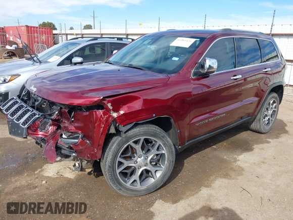 2019 Jeep Grand Cherokee Limited with VIN 1C4RJFBG8KC786522, listed as a IAAI auction lot 41481426 with 33,569 mi miles and . Bid and sale history available at DreamBid. Image 17.
