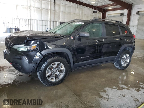 2019 Jeep Cherokee Trailhawk with VIN 1C4PJMBX1KD456551, listed as a Copart auction lot 58576065 with 121,259 mi miles and Salvage title. Bid and sale history available at DreamBid. Image 1.