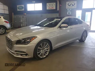 2018 Genesis G80 5.0L Ultimate with VIN KMHGN4JFXJU245842, listed as a Copart auction lot 62599064 with 9,567 mi miles and Salvage Title. Bid and sale history available at carsss.com. Image 1.