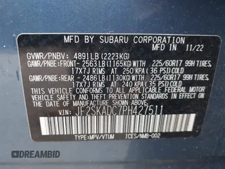2023 Subaru Forester Premium с VIN JF2SKADC7PH427511, выставлен на аукционе IAAI как лот 42184112 с пробегом 39 846 миль миль и . История ставок и продаж доступна на DreamBid. Изображение 9.
