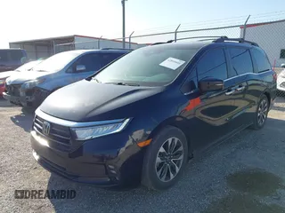 2022 Honda Odyssey EX-L with VIN 5FNRL6H75NB049044, listed as a IAAI auction lot 42010441 with 29,824 mi miles and . Bid and sale history available at DreamBid. Image 2.