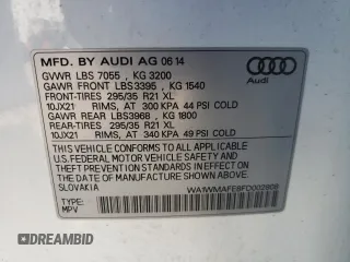 2015 Audi Q7 3.0L TDI Prestige with VIN WA1WMAFE8FD002808, listed as a Copart auction lot 63164372 with 131,934 mi miles. Bid and sale history available at carsss.com. Image 10.