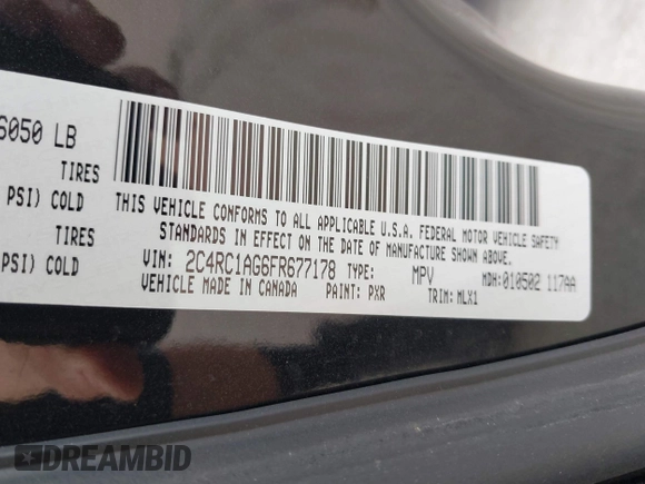 2015 Chrysler Town & Country LX with VIN 2C4RC1AG6FR677178, listed as a IAAI auction lot 41532707 with 135,286 mi miles and . Bid and sale history available at carsss.com. Image 9.