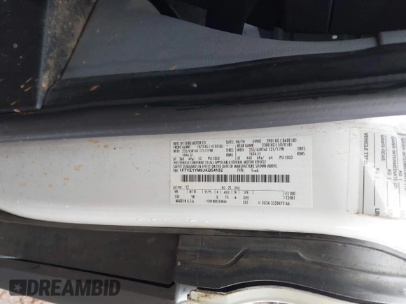 2018 Ford Transit with VIN 1FTYE1YM9JKB54102, listed as a IAAI auction lot 41538430 with 301,078 mi miles and . Bid and sale history available at carsss.com. Image 9.