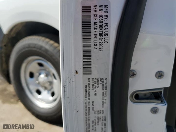 2024 Ram 1500 Tradesman with VIN 1C6RR6KT0RS129078, listed as a Copart auction lot 71647314 with 1,513 mi miles and Salvage Title. Bid and sale history available at carsss.com. Image 12.