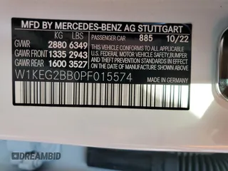 2023 Mercedes-Benz EQE 350+ z VIN W1KEG2BB0PF015574, wystawiony jako Copart lot #81789914 z przebiegiem 3 330 mil mil oraz Szkoda całkowita • Salvage title. Historia ofert i sprzedaży dostępna na DreamBid. Obrazek 13.