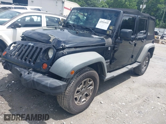 2012 Jeep Wrangler Unlimited Sport with VIN 1C4BJWDG0CL233718, listed as a IAAI auction lot 42551935 with 227,693 mi miles and . Bid and sale history available at DreamBid. Image 2.