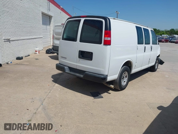 2019 Chevrolet Express Cargo Van with VIN 1GCWGAFP0K1163129, listed as a IAAI auction lot 41984551 with 50,069 mi miles. Bid and sale history available at carsss.com. Image 4.