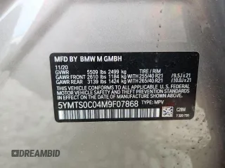 2021 BMW X3 M с VIN 5YMTS0C04M9F07868, выставлен на аукционе Copart как лот 64669495 с пробегом 46 722 миль миль и Списание • Salvage title. История ставок и продаж доступна на DreamBid. Изображение 13.