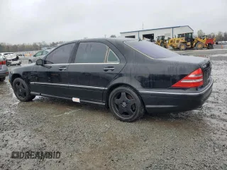 2002 Mercedes-Benz S-Class 6.0L with VIN WDBNG78J12A229046, listed as a Copart auction lot 81470214 with 0 mi miles and Salvage Title. Bid and sale history available at carsss.com. Image 2.