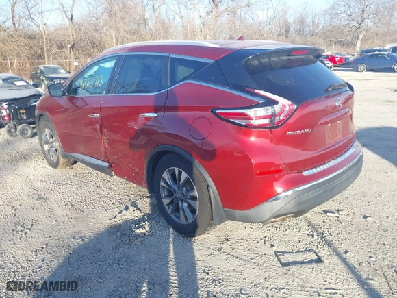 2015 Nissan Murano S with VIN 5N1AZ2MH6FN242983, listed as a IAAI auction lot 41580713 with 109,630 mi miles. Bid and sale history available at carsss.com. Image 3.